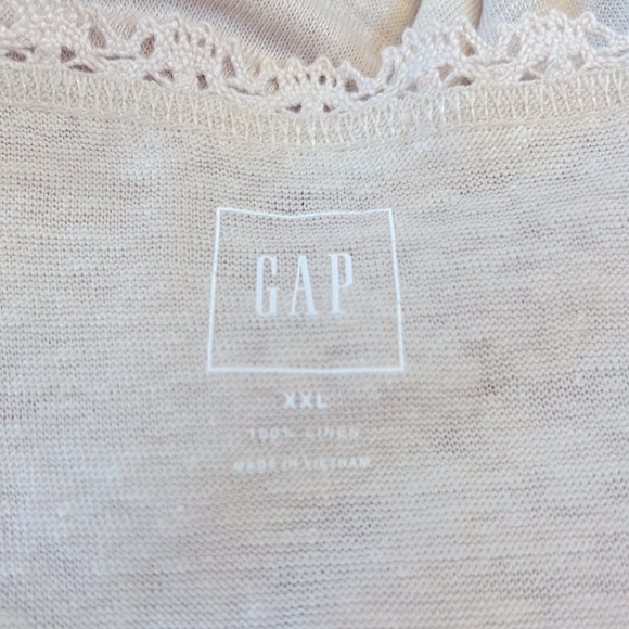 GAP light tan cream camisole lace trim XXL tank - Picture 3 of 3